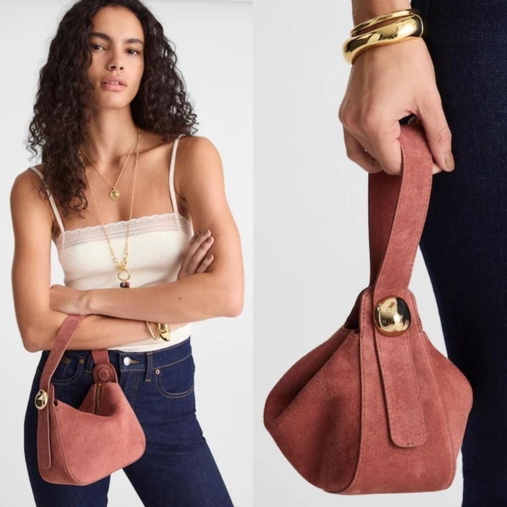Madewell The Sculpted Metal Wristlet Bag
